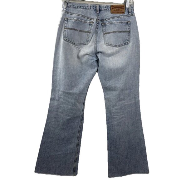 VTG Express 9/10 (Actual 30x27.5) LightWash Low Rise Flare Jeans 100% Cotton EUC - Picture 13 of 13
